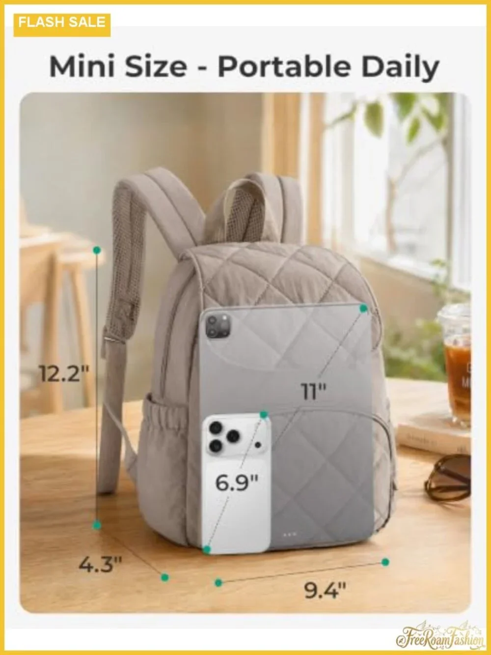 Quilted Puffer Mini Backpack - Flap Daypack Purse